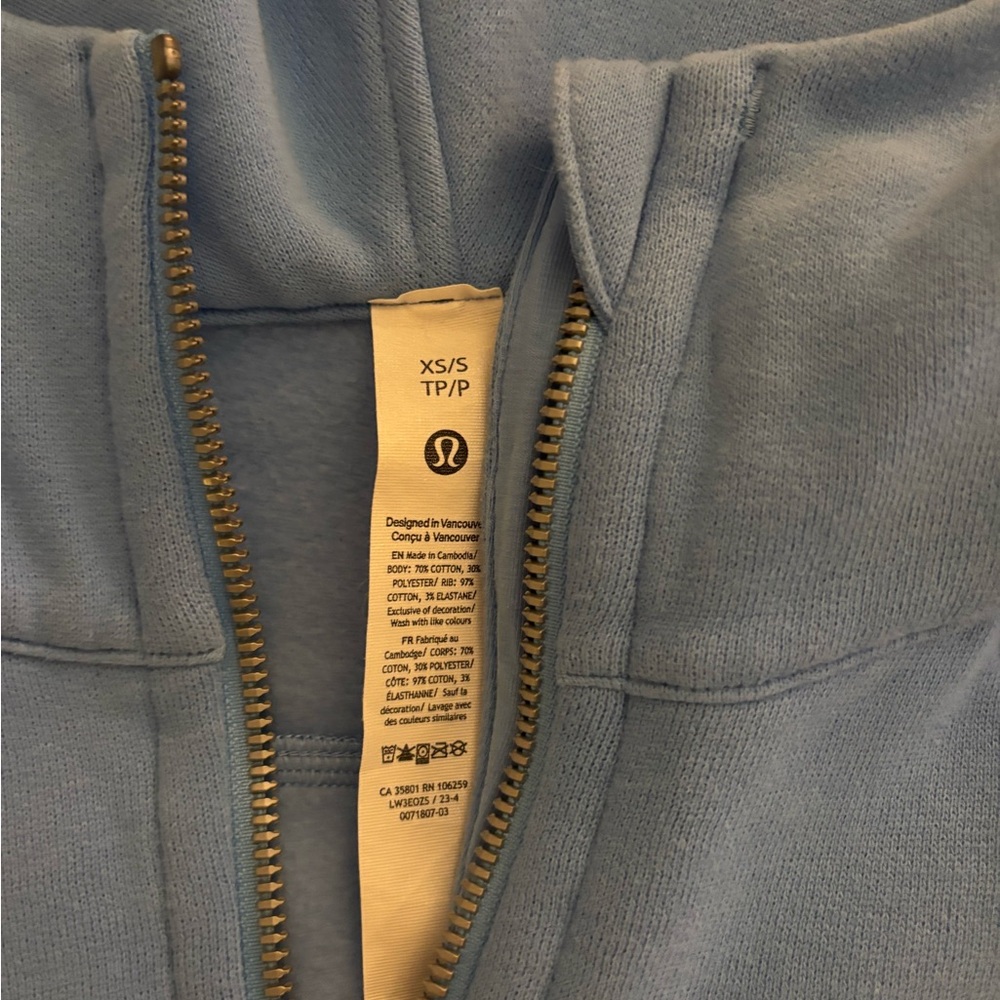 Lululemon Athletica Light Blue Zip-Up Jacket - Picture 2 of 3